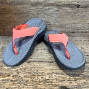 Hoka One One Recovery Flip Flops Women's Size 7 Pink/Gray